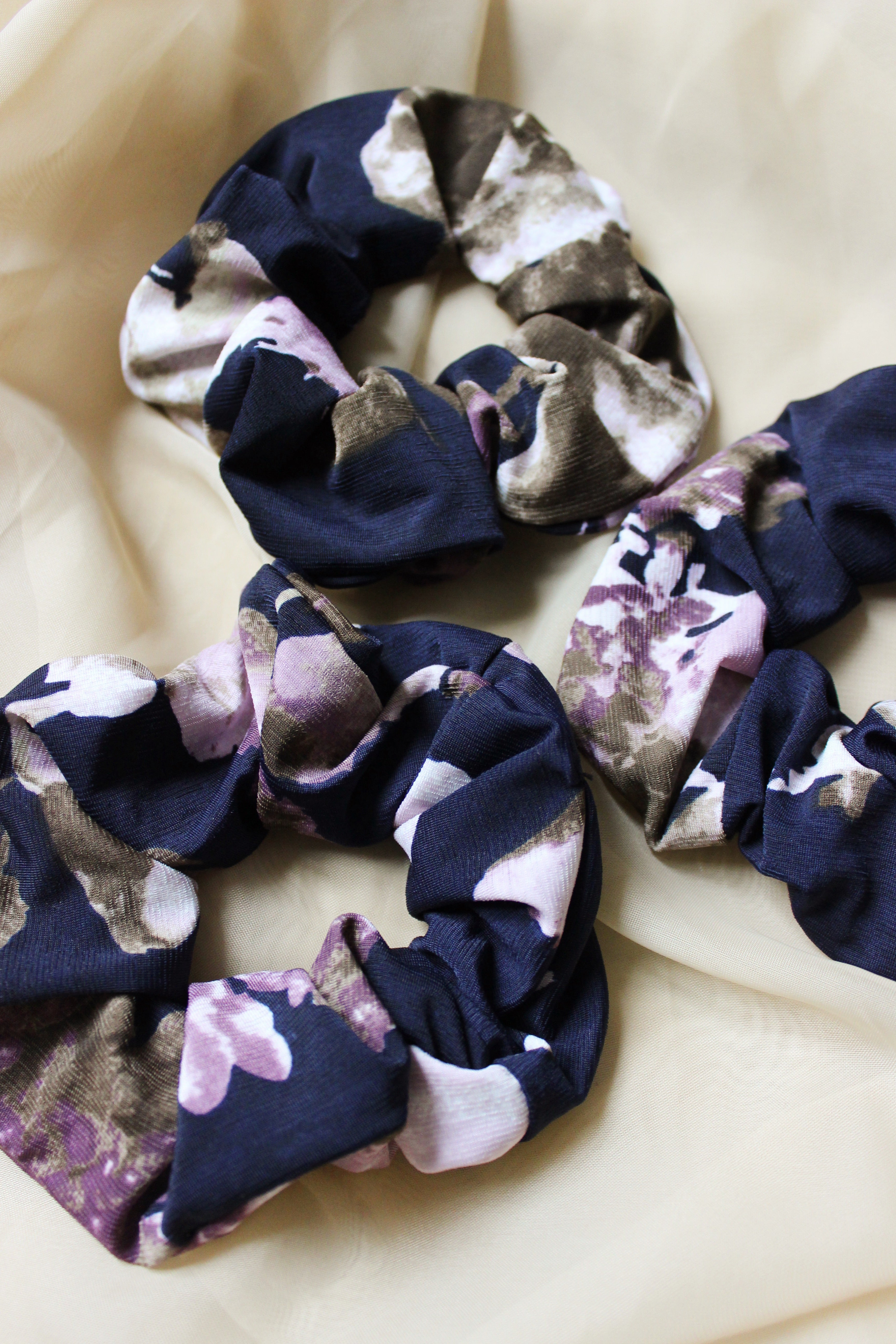 Purple Floral Scrunchie