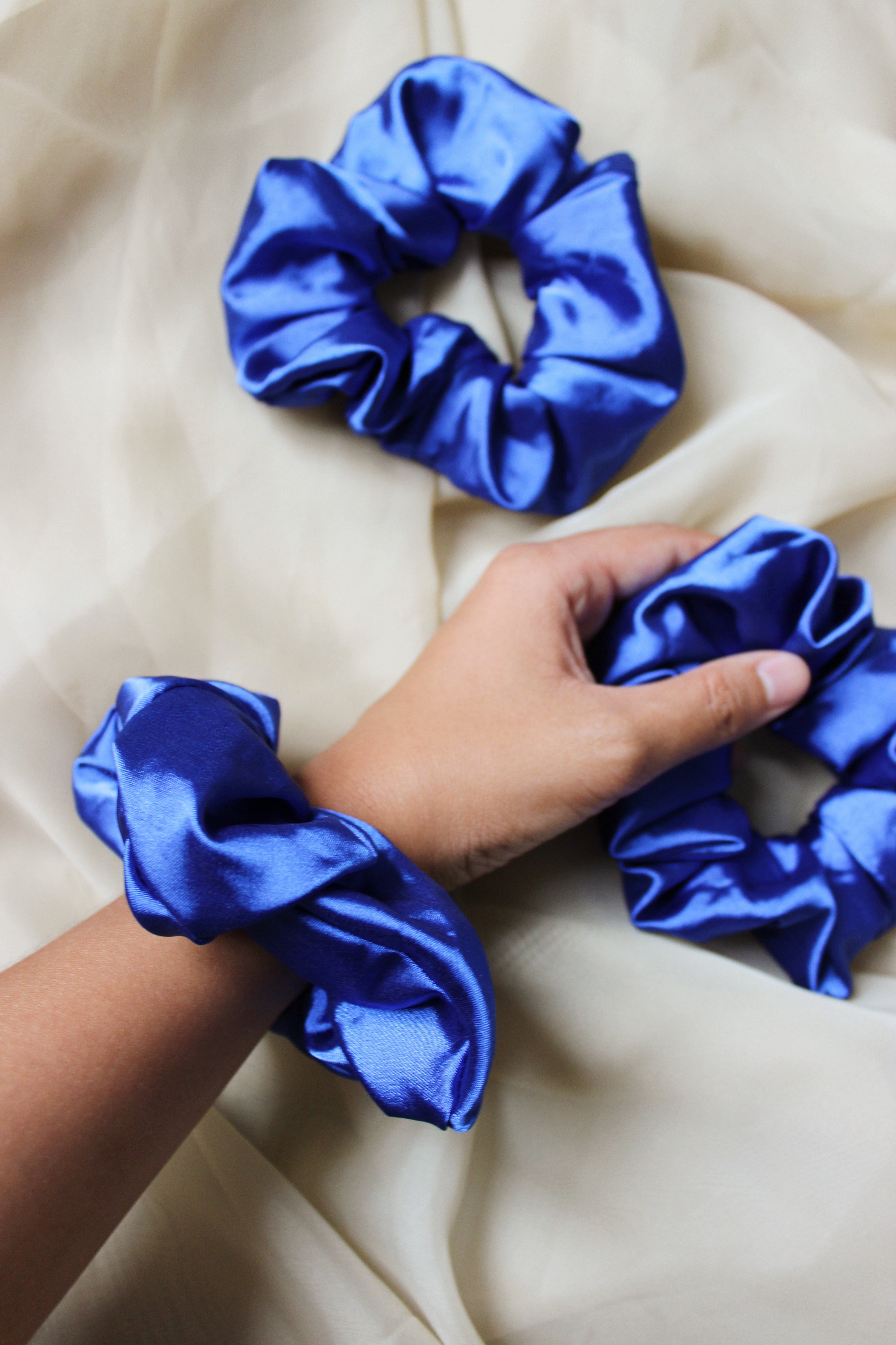 Satin Blue Scrunchie