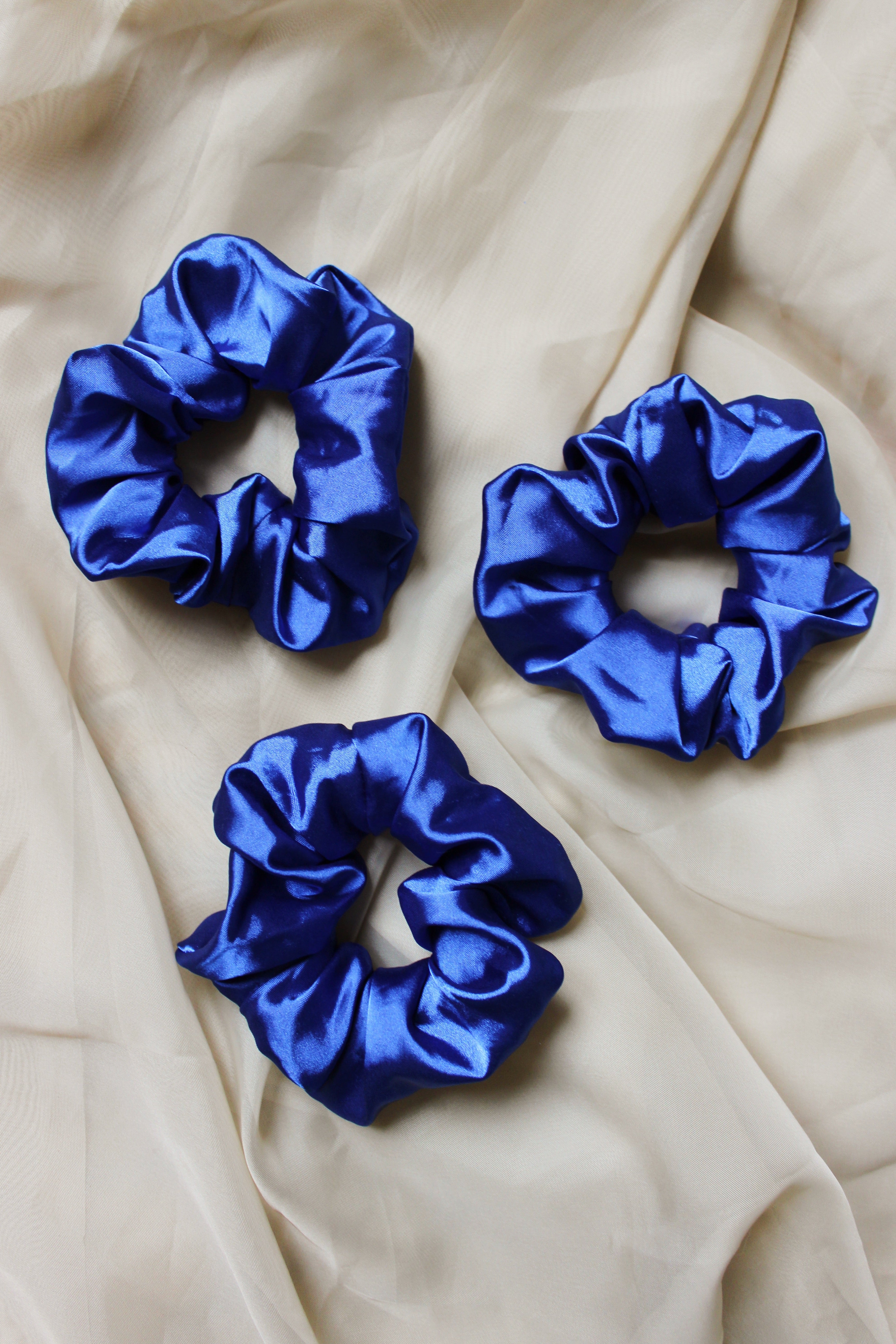 Satin Blue Scrunchie