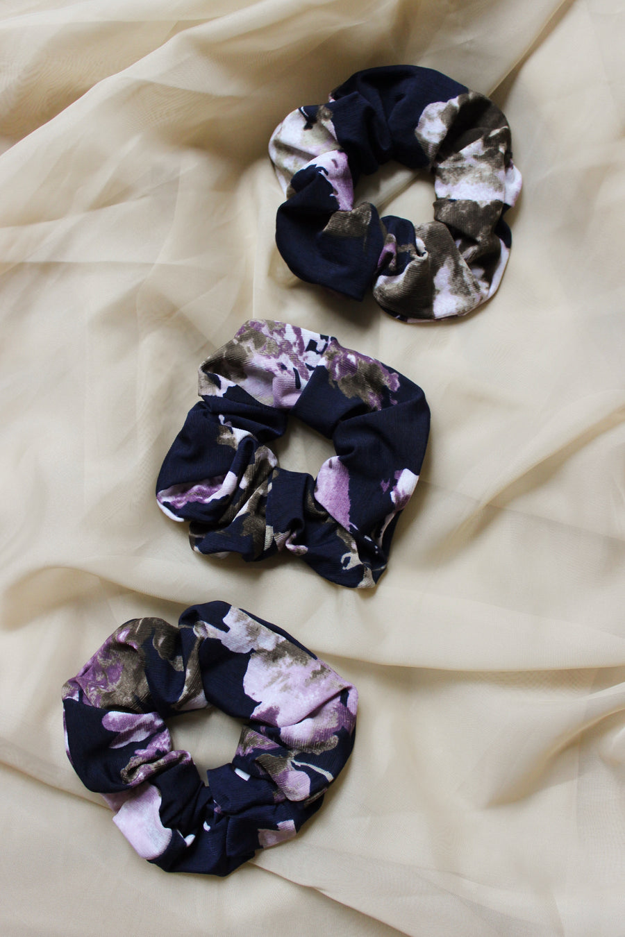 Purple Floral Scrunchie