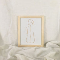 Bare Wire Art - natural frame, gold wire