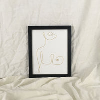 Embrace wire art - black frame gold wire