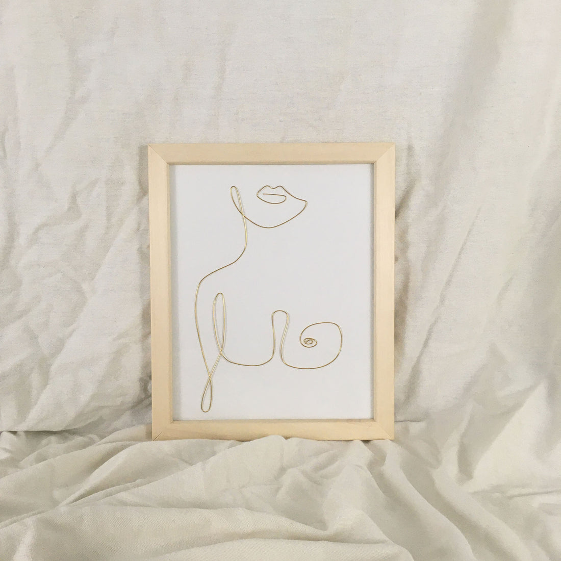 Embrace wire art - natural frame gold wire