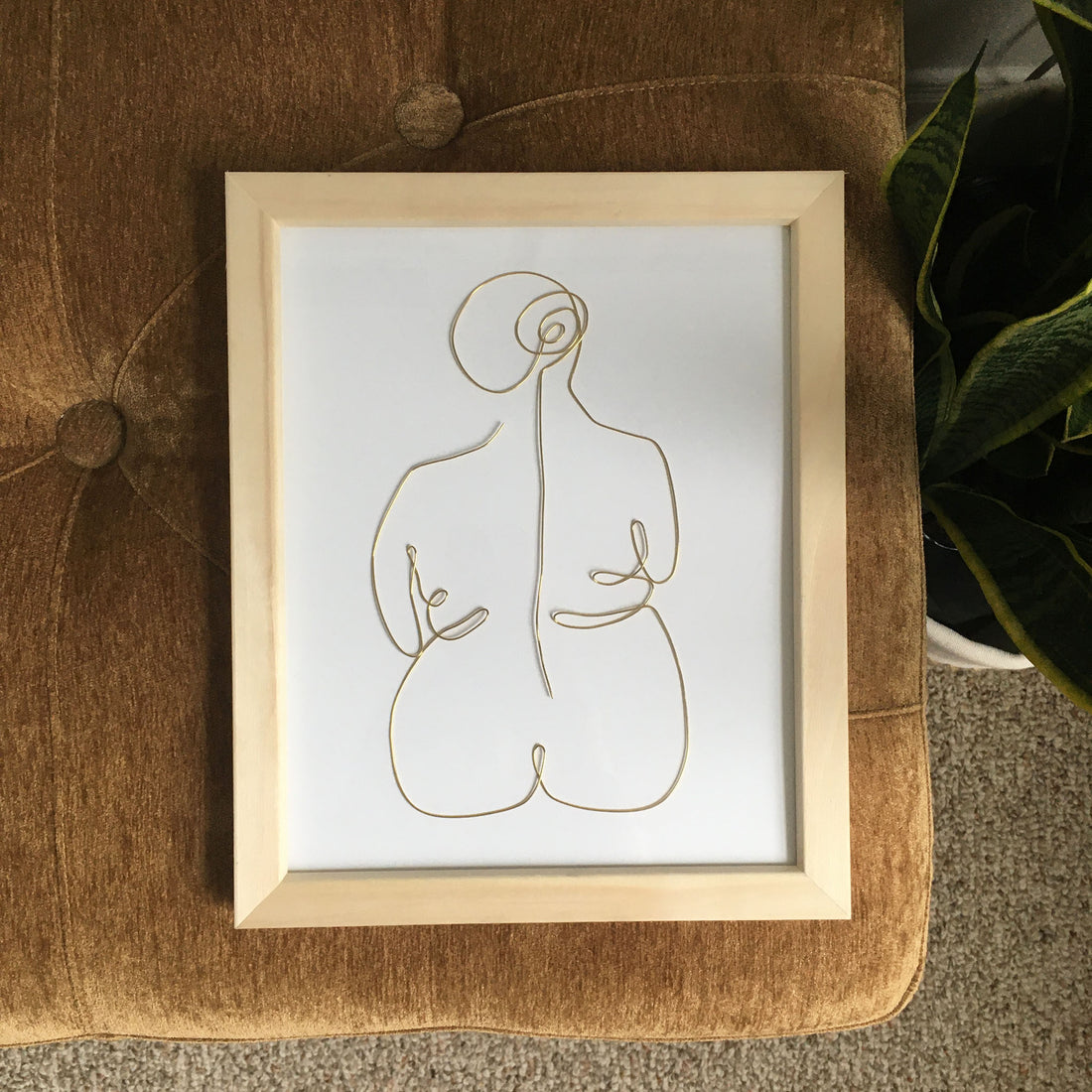 Lounge wire art - natural frame lifestyle