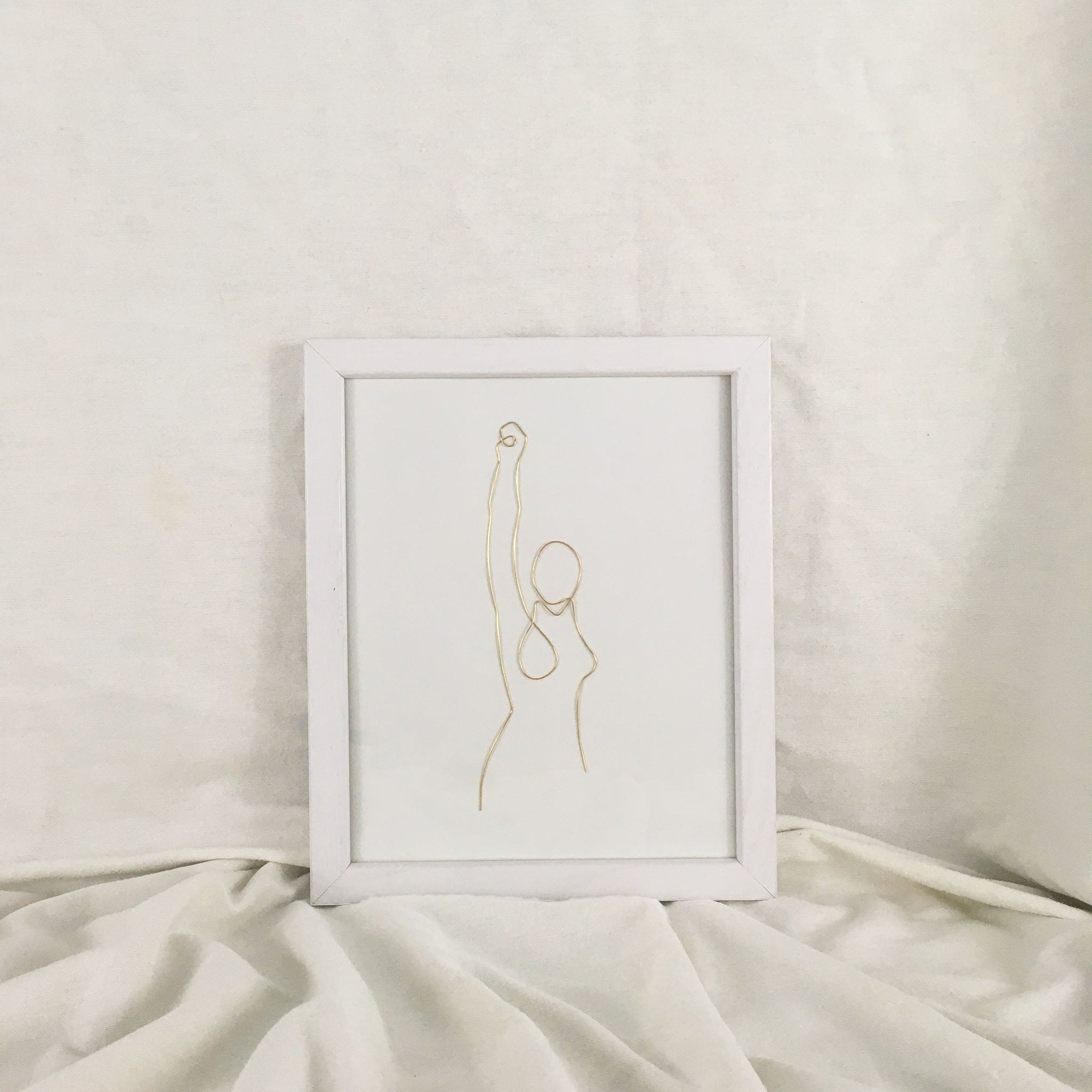 Unity Wire Art - White Frame Gold Wire